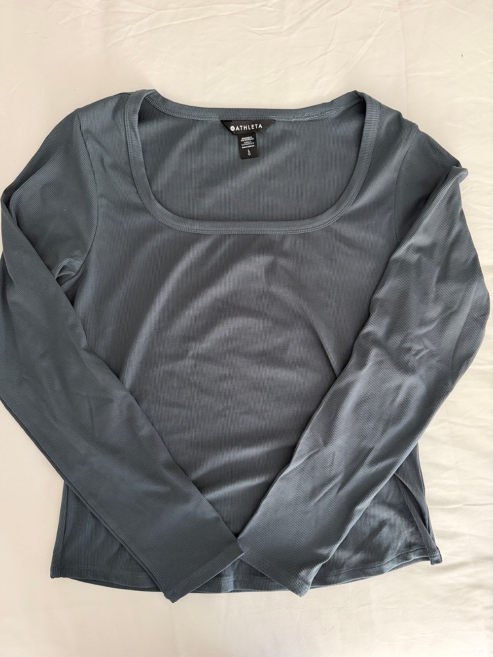 Athleta Slate Blue Long-Sleeve Scoop Neck Top